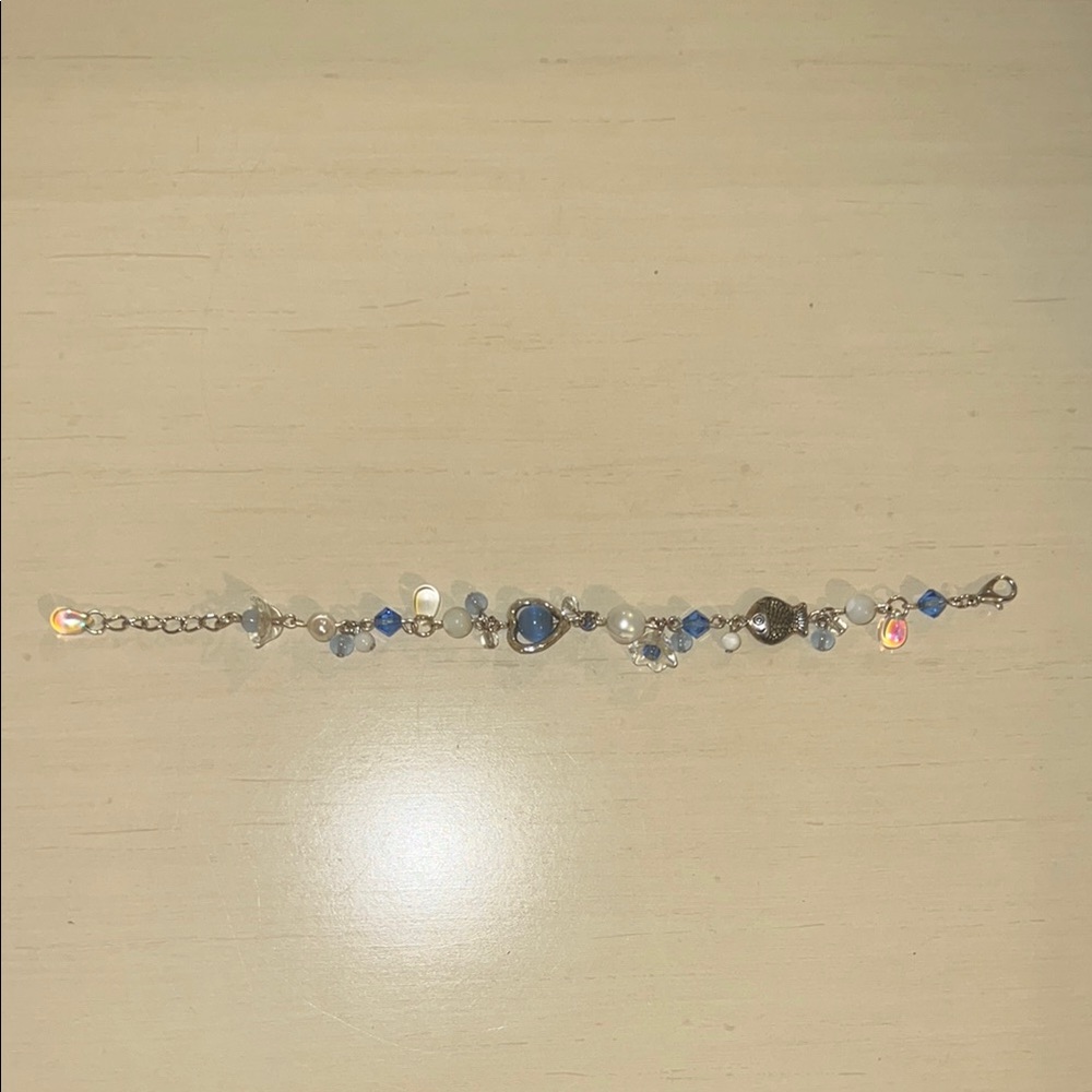 Elegant Blue and Silver Handmade Bracelet